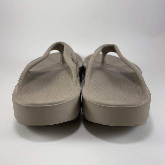 Oofos Ooriginal Flip Flip Sandals Mens Size 8 Womens Size 10 Nomad Beige Tan - Picture 4 of 9